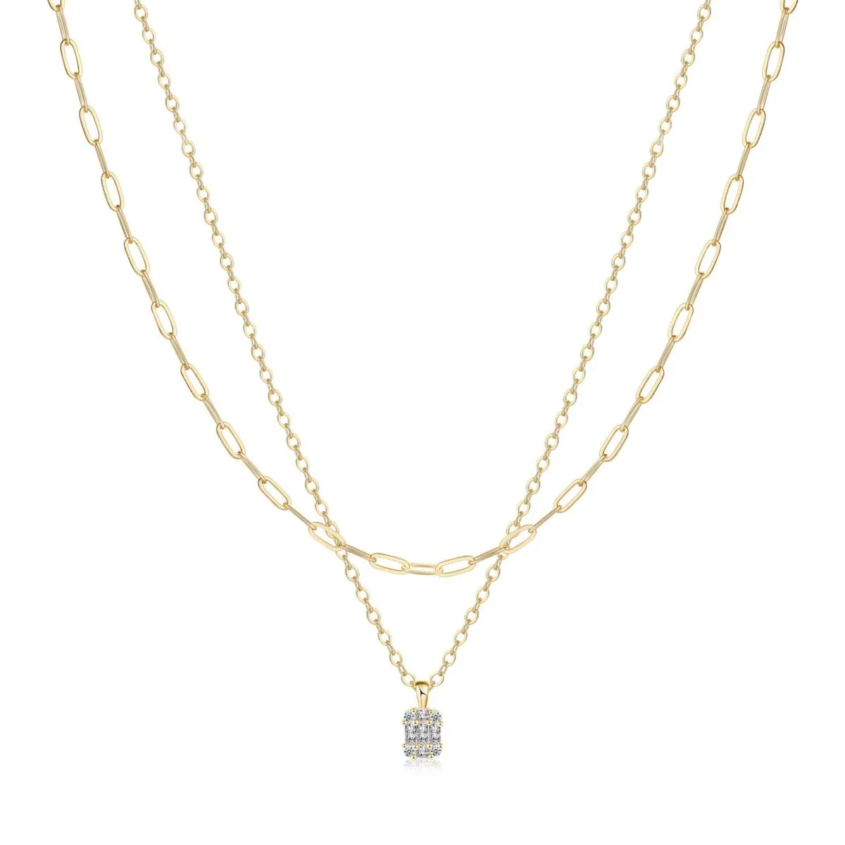 Kyerlyn Large Square Diamond Pendant Necklaces