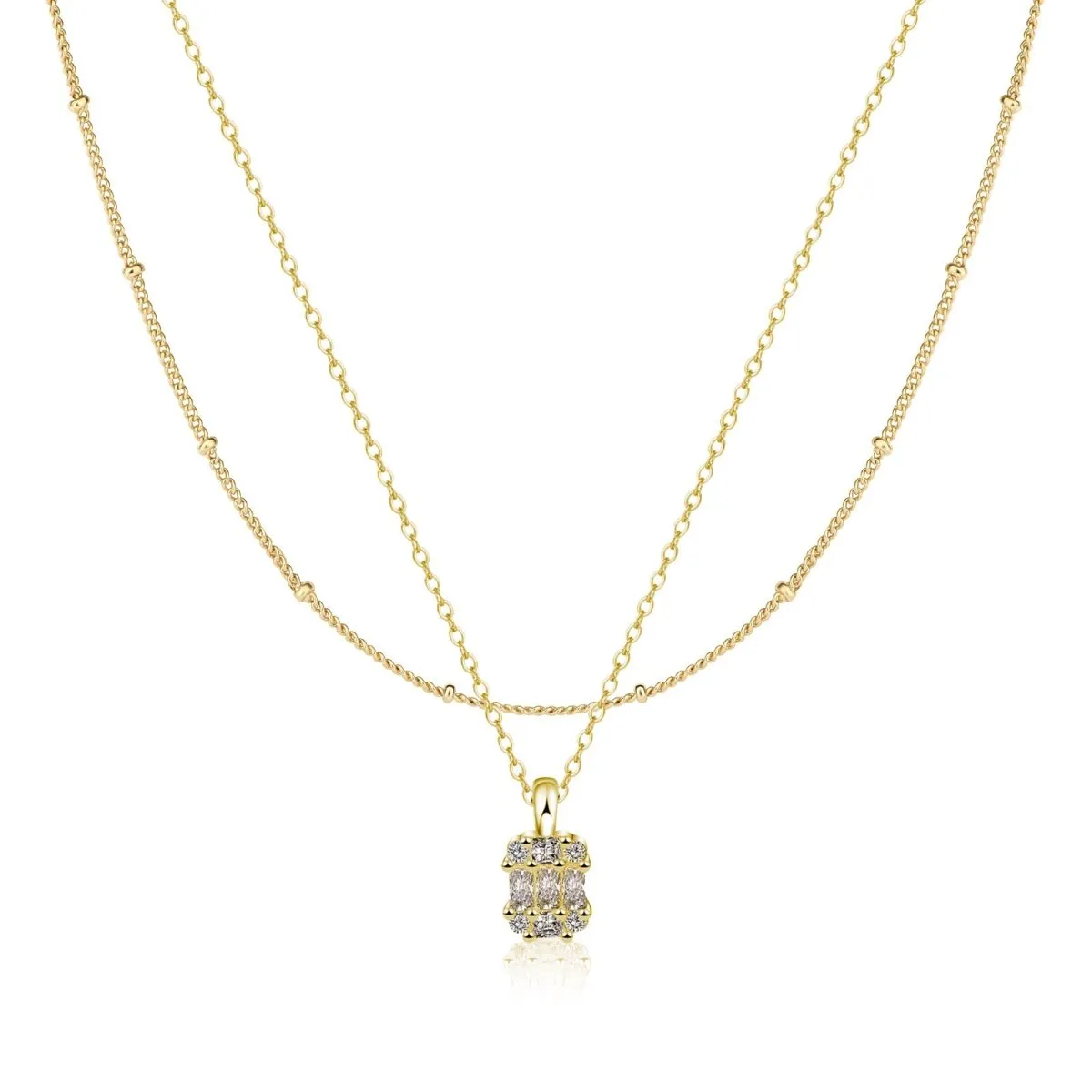 Kyerlyn Large Square Diamond Pendant Necklaces