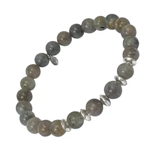 Labradorite & Sterling Beads Flex Bracelet