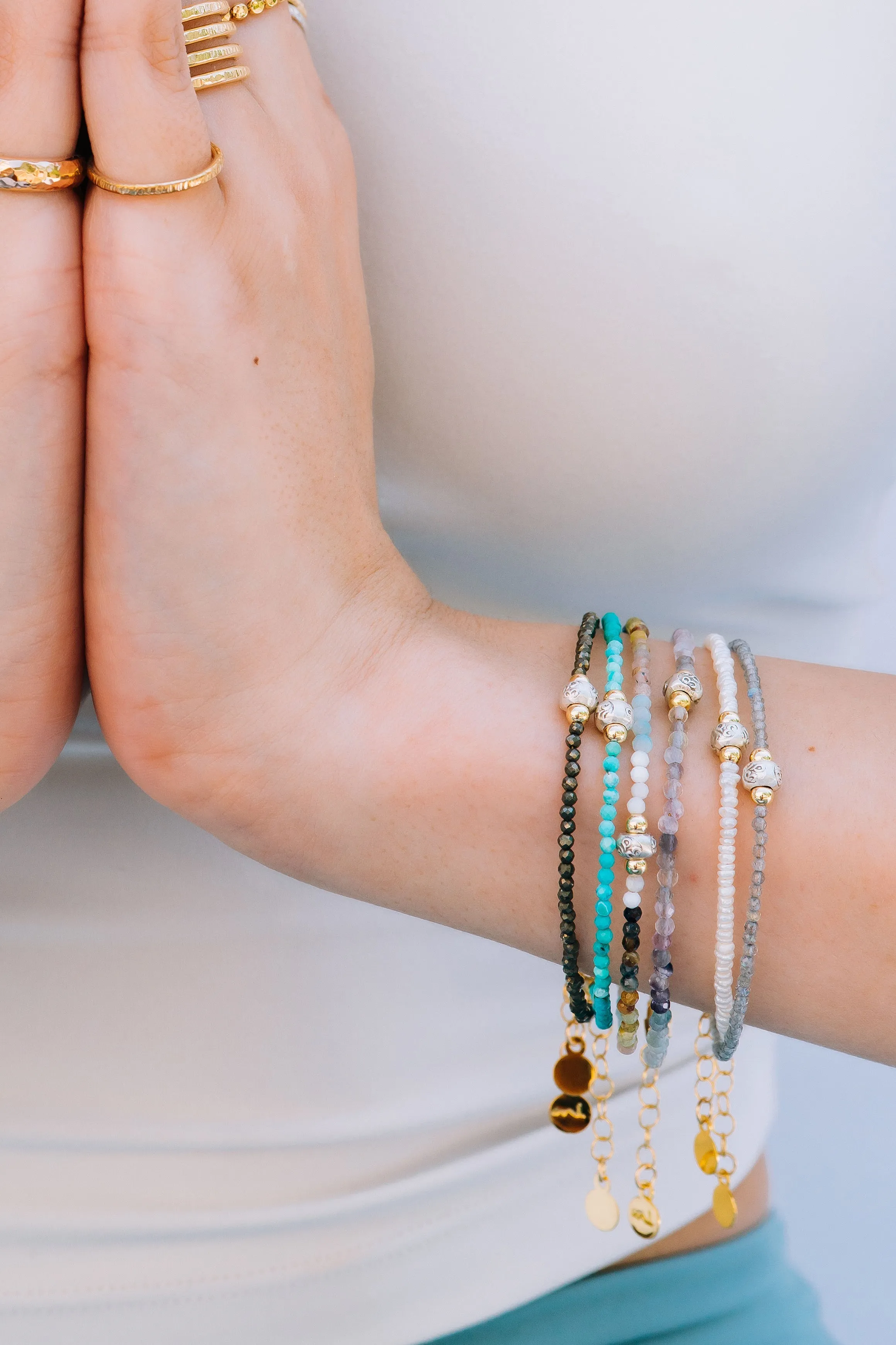 Labradorite Om Bracelet