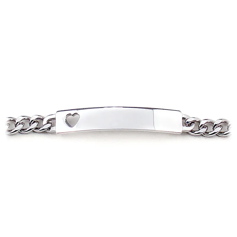 Ladies’ ID Bracelet with Heart Cut Out Plaque