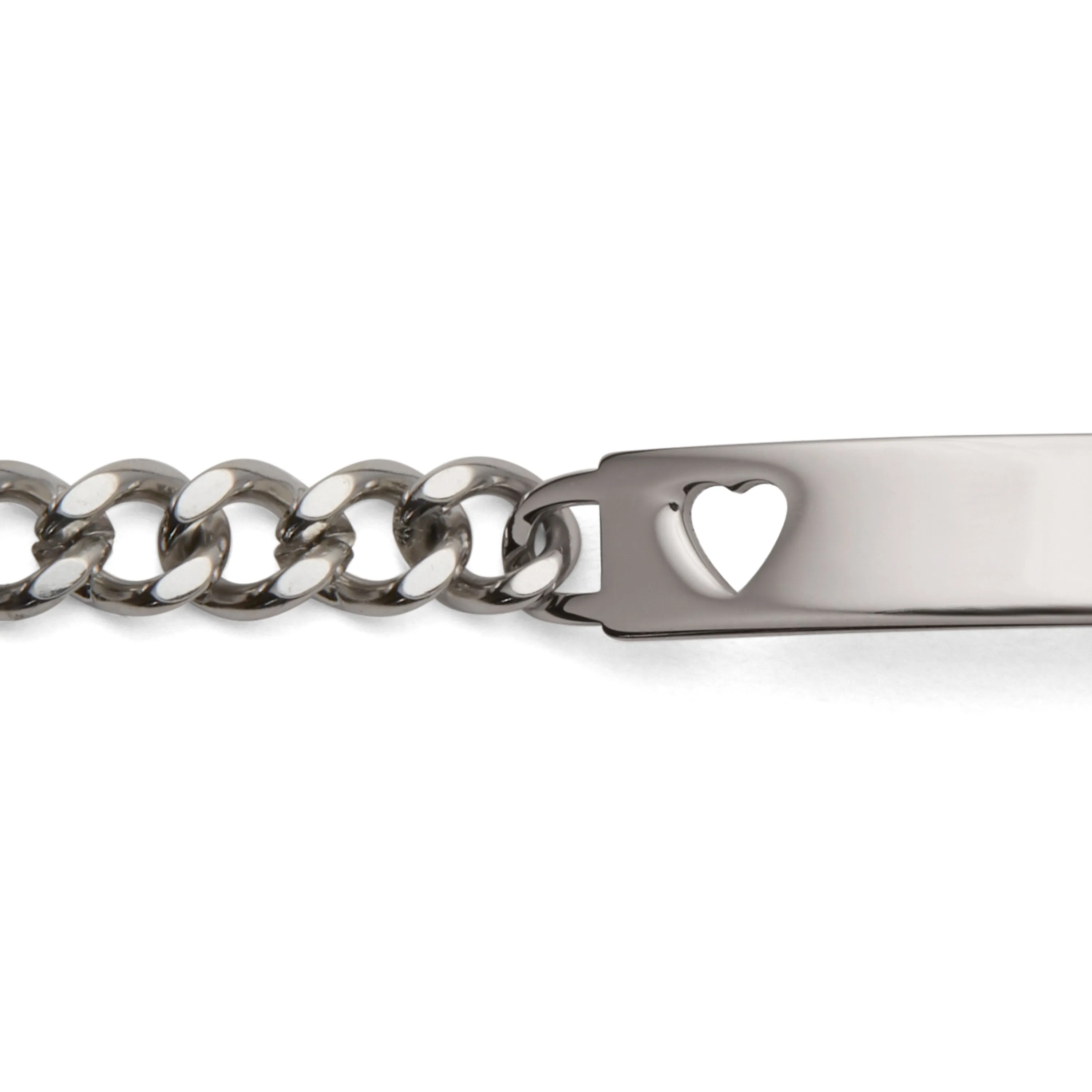 Ladies’ ID Bracelet with Heart Cut Out Plaque