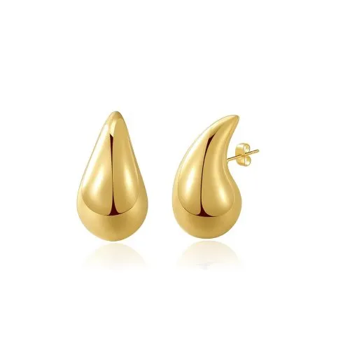 Large Bold Tear Drop Studs | Gold Vermeil