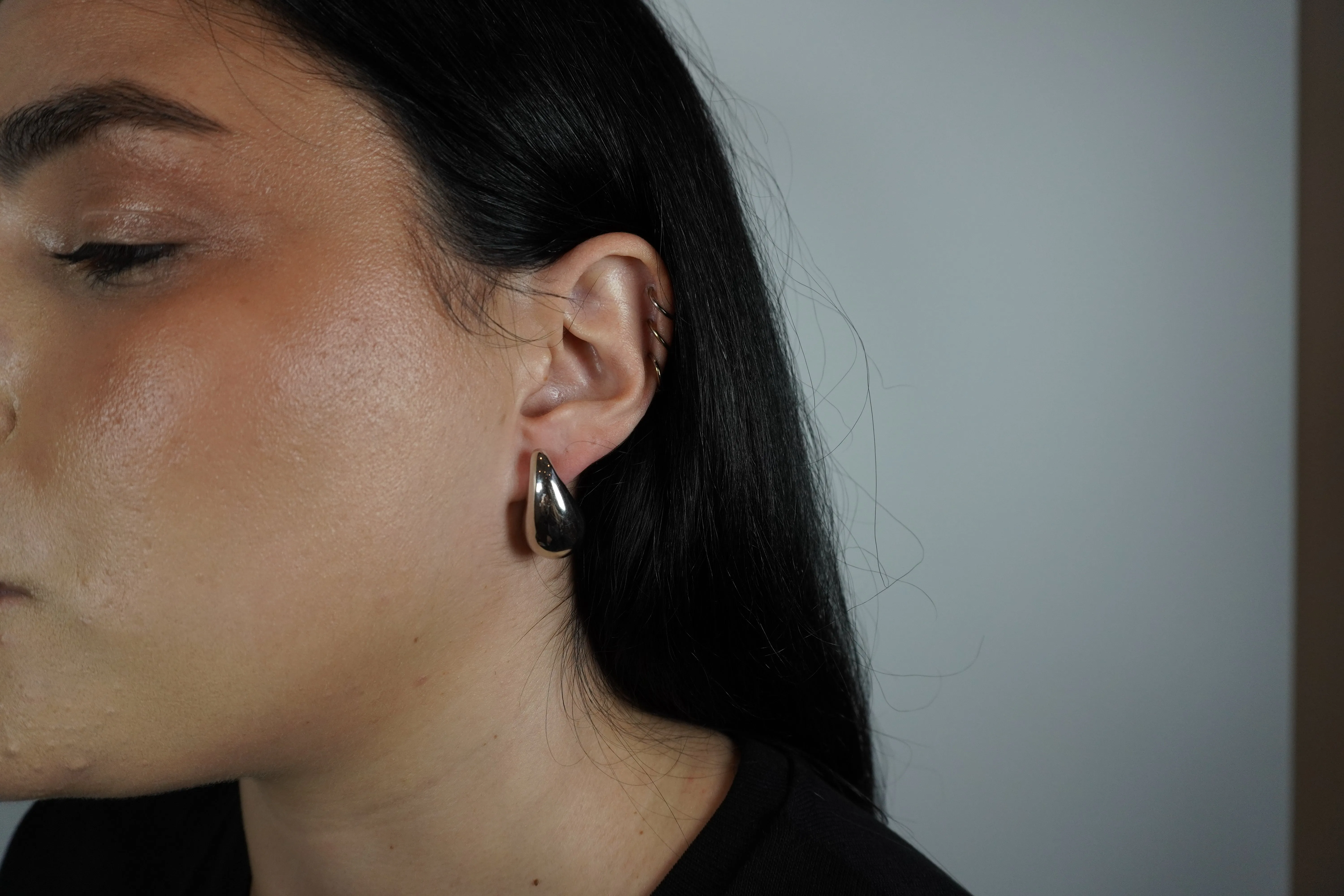 Large Bold Tear Drop Studs | Gold Vermeil