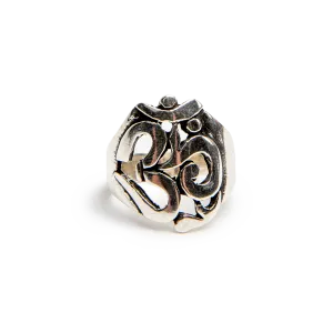 Large Silver Om Symbol Ring