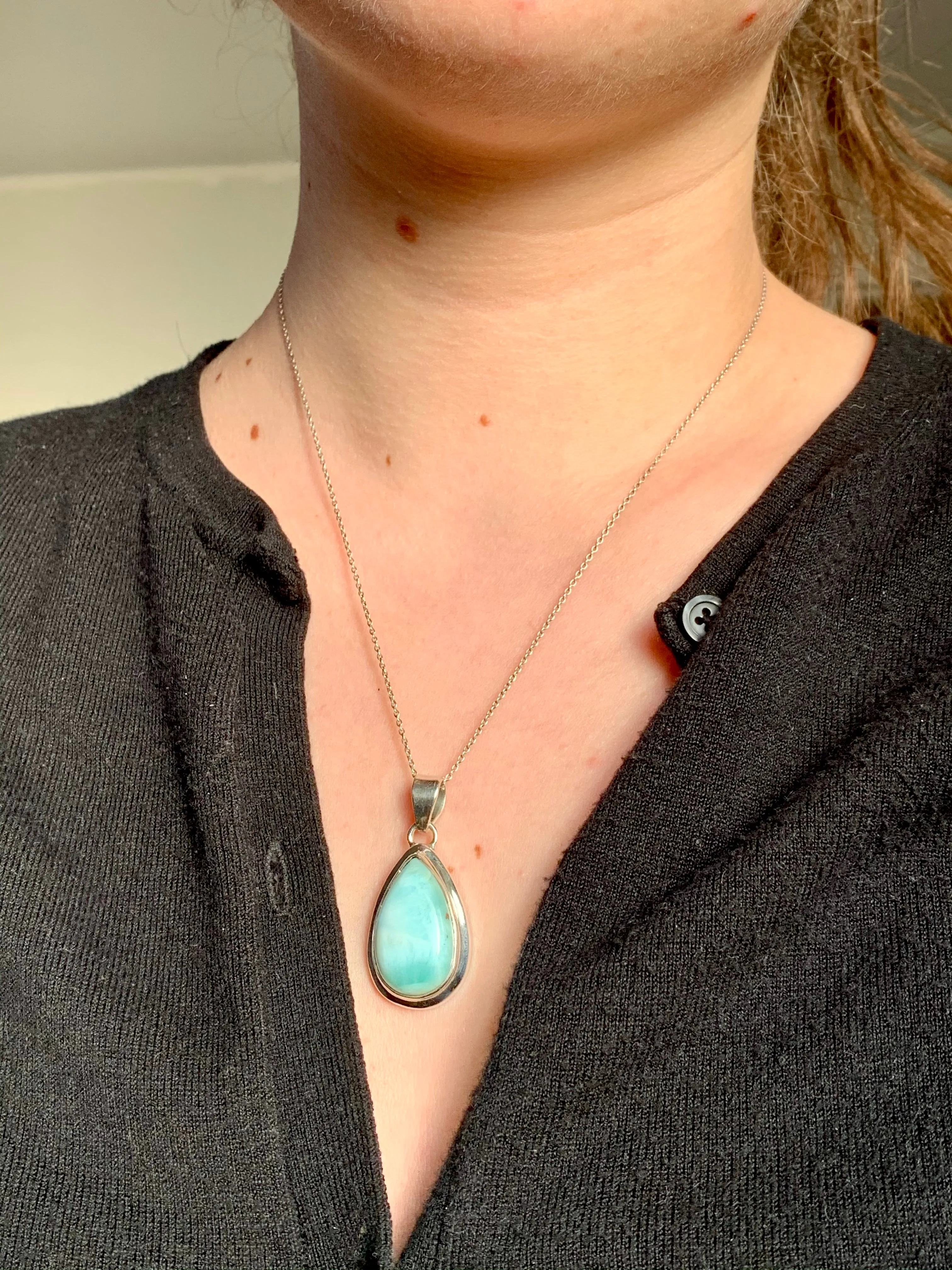 Larimar Ansley Pendant - Medium Teardrop