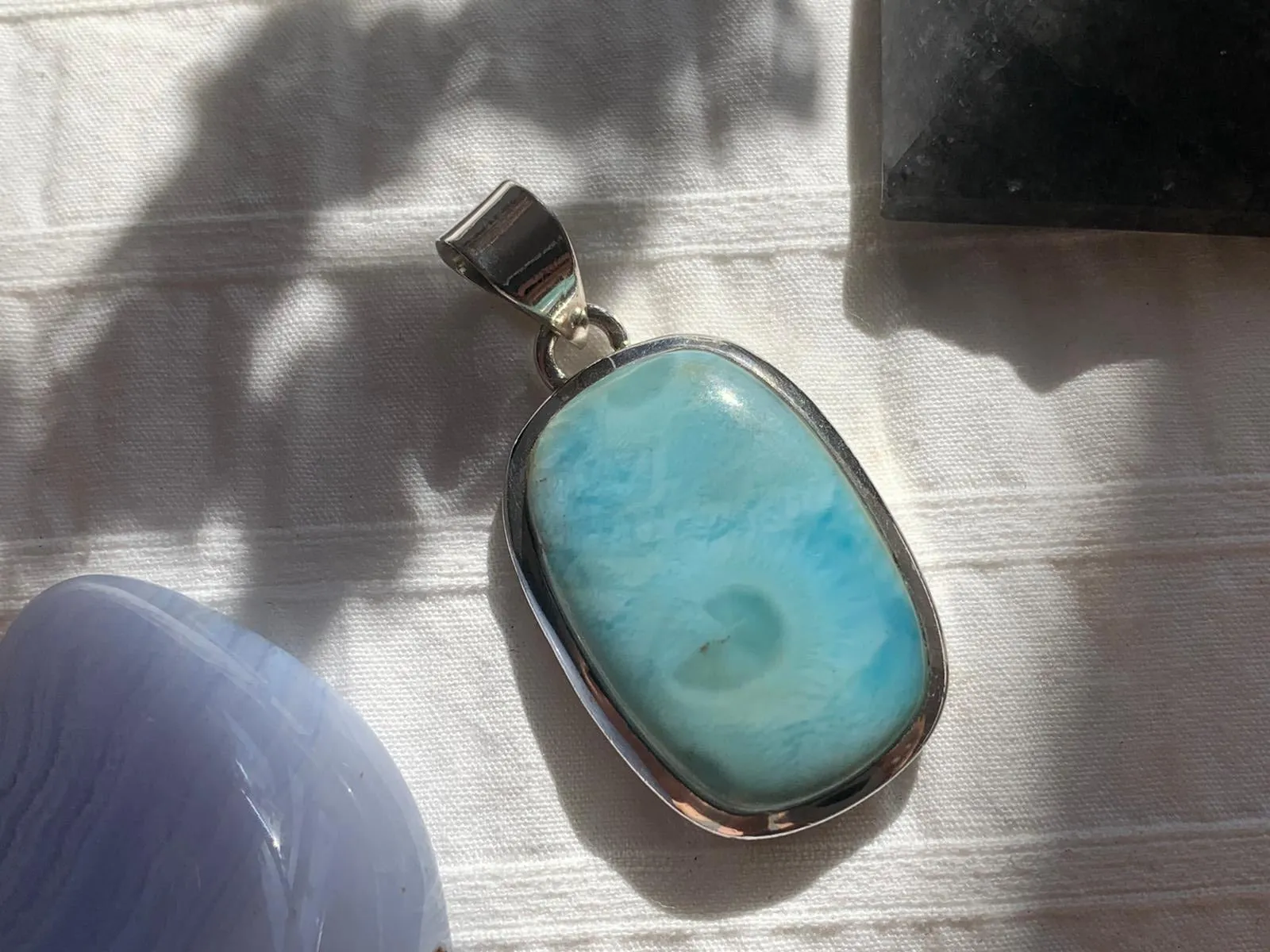 Larimar Naevia Pendant - Reg. Rectangle