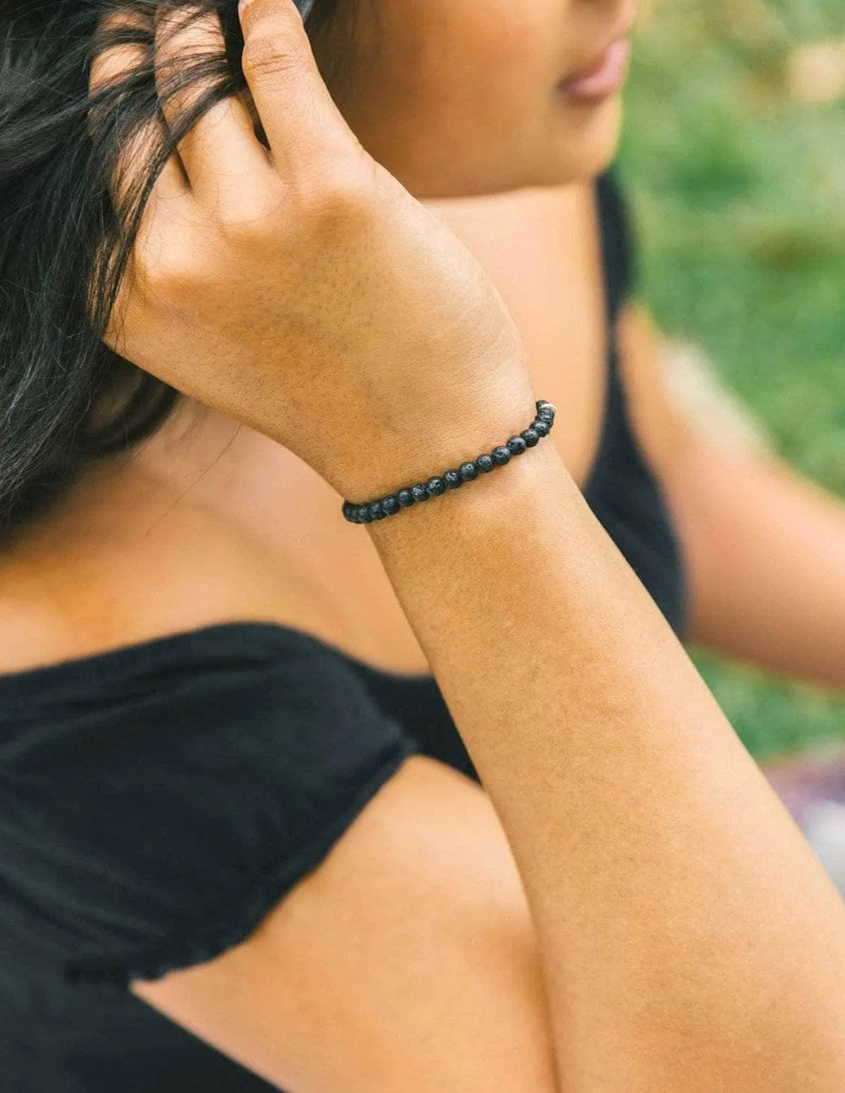 Lava Stone Mini Gemstone Bracelet