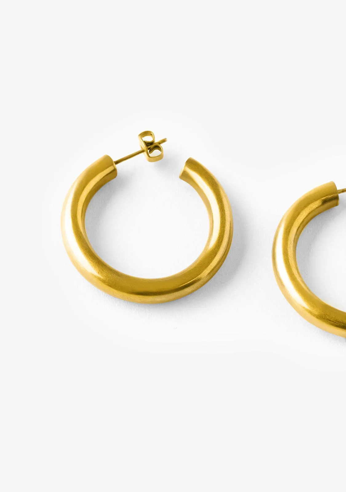 Medium Bold Hoop Earrings Gold