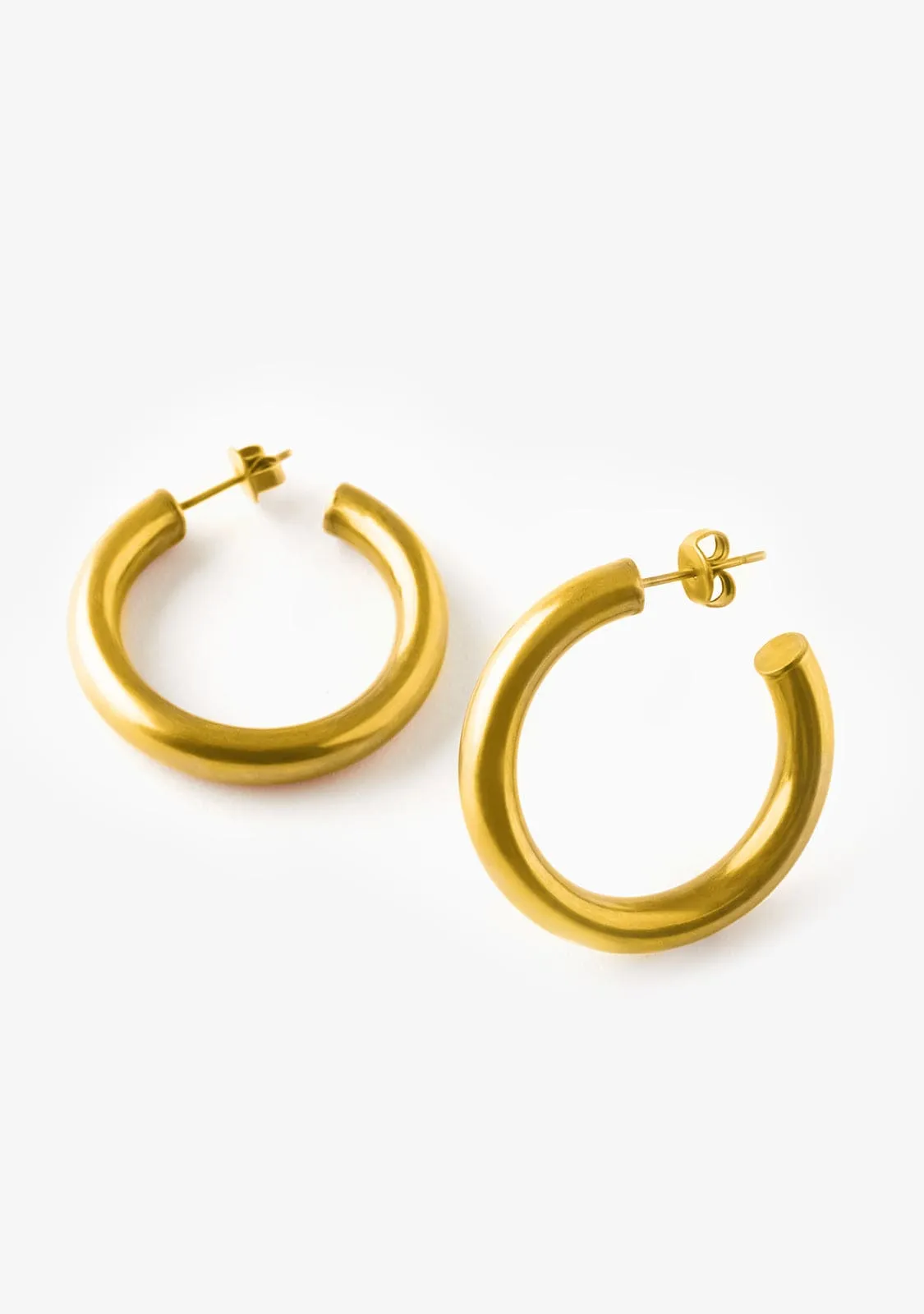 Medium Bold Hoop Earrings Gold