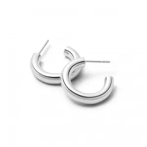 Mini Bold Hoop In Silver Earrings E3120_SLV