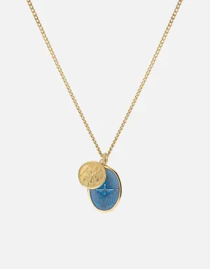 Mini Dove Necklace, Gold Vermeil/Light Blue