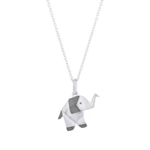 Mini Origami Elephant Diamond Necklace