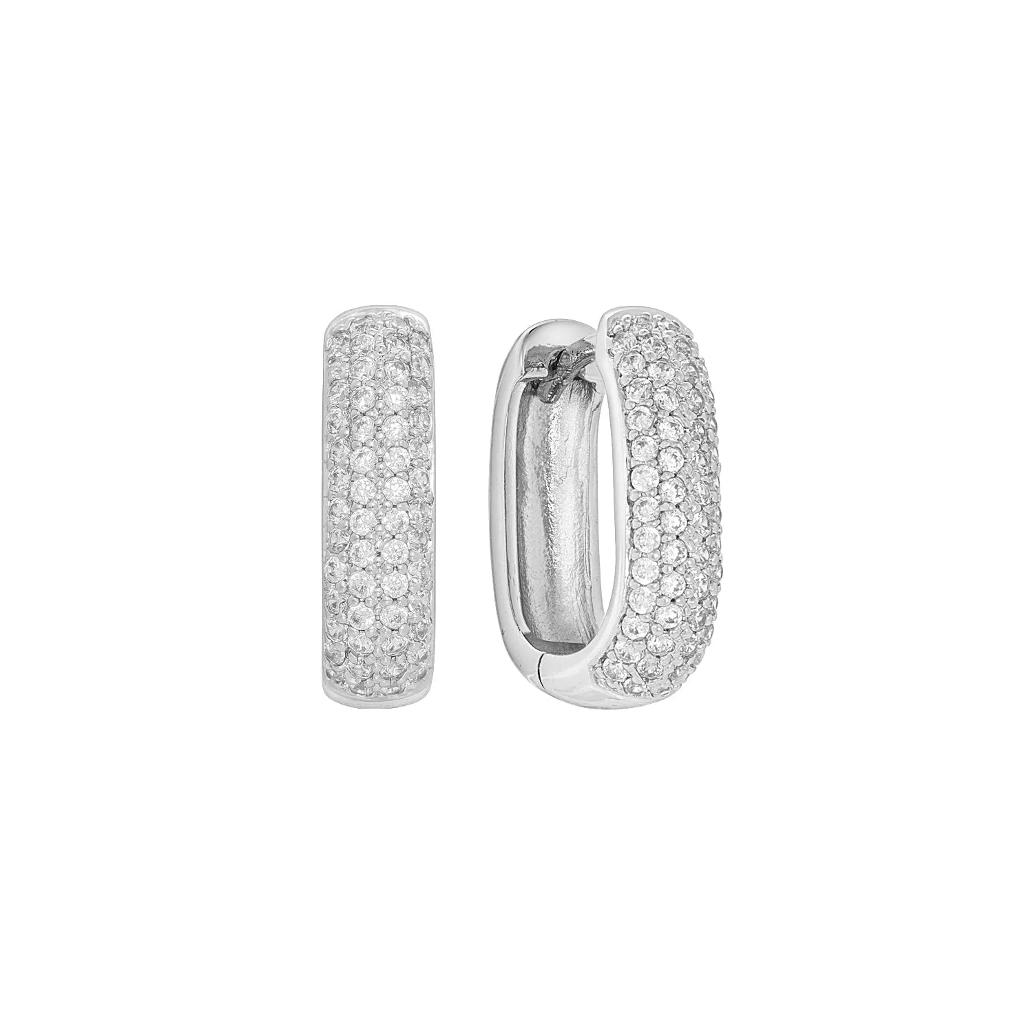 Mini Pavé Bold Link Hoop Earrings