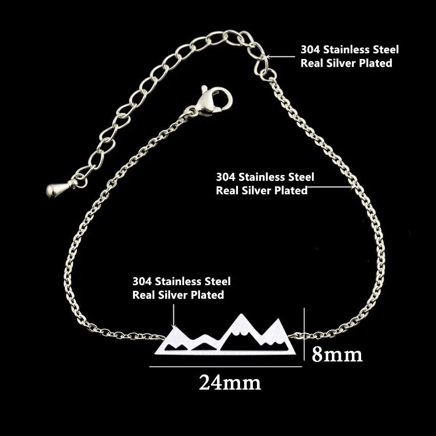 Minimalist Adventure Snowy Mountain Bracelet Women