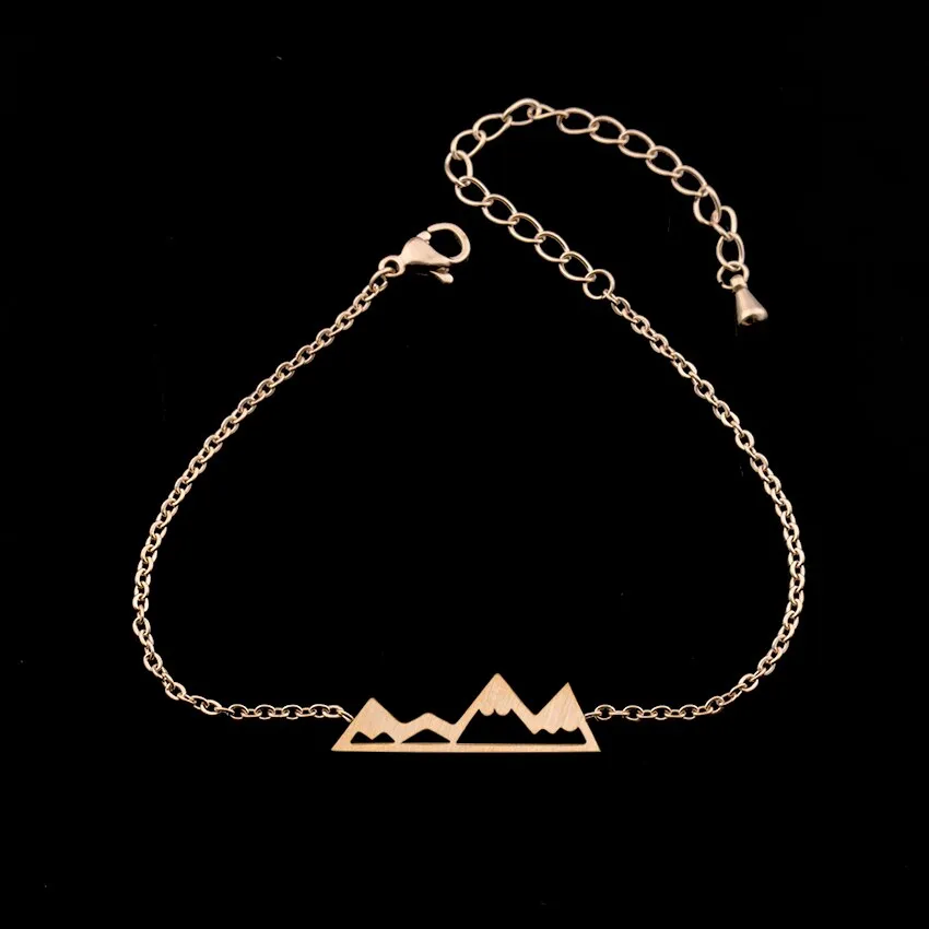 Minimalist Adventure Snowy Mountain Bracelet Women