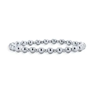 Modern Classic Polished 3-5MM Ball Bead Stretch Bracelet in Sterling Silver