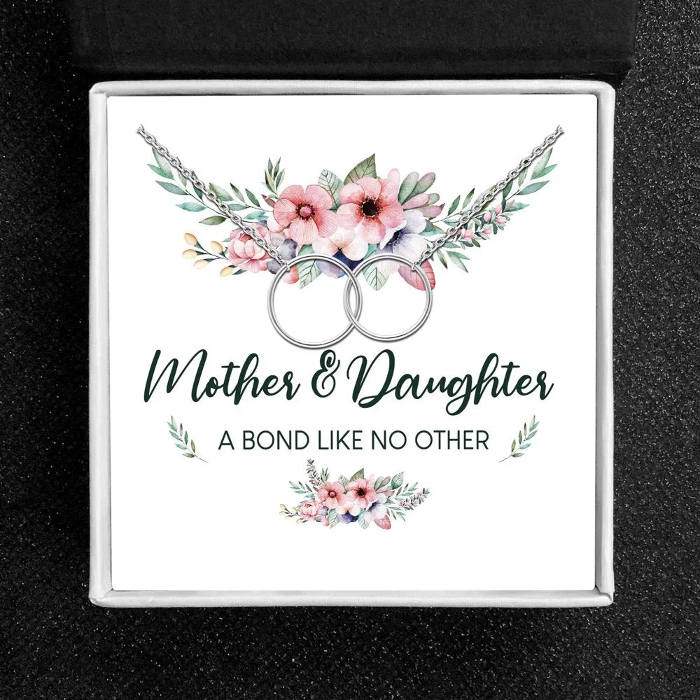 Mother Daughter Greeting Card Sterling Silver Linked Circles Necklace Girls