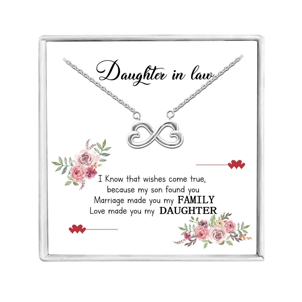 Mother Daughter Greeting Card Sterling Silver Linked Circles Necklace Girls