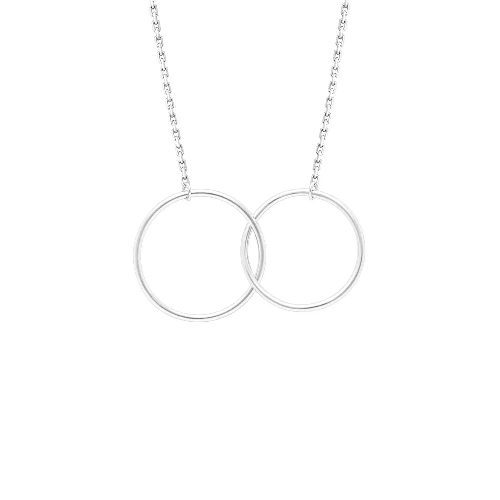 Mother Daughter Greeting Card Sterling Silver Linked Circles Necklace Girls