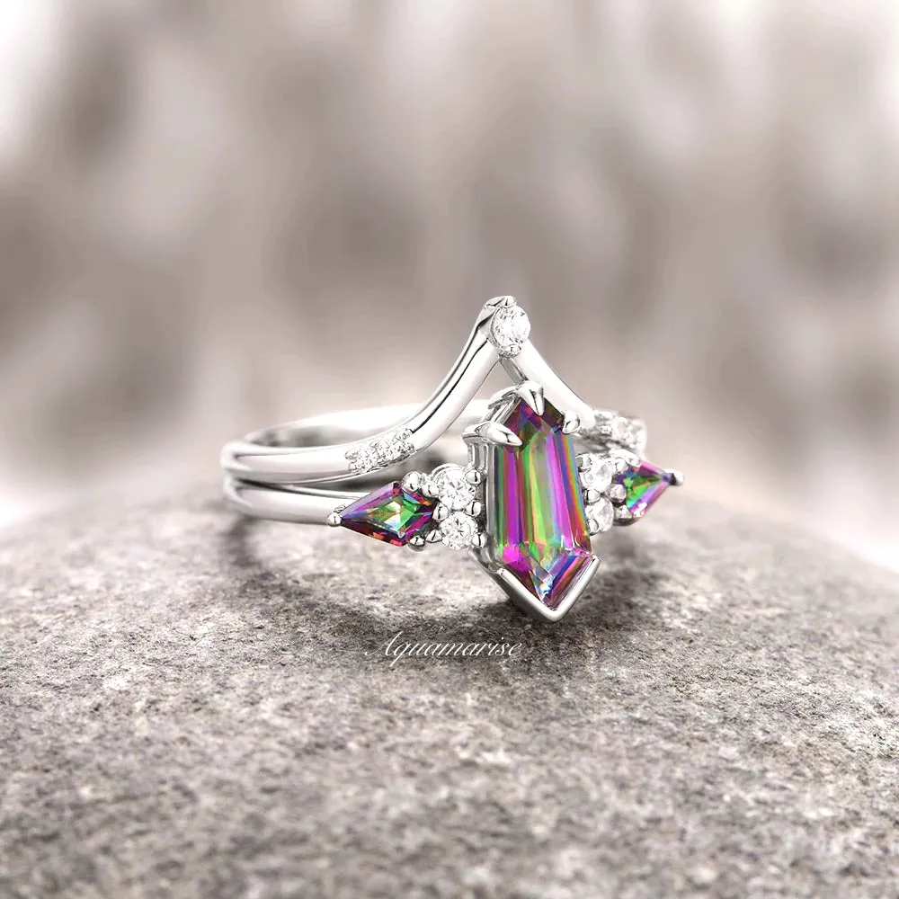 Mystic Topaz Ring Set - Sterling Silver