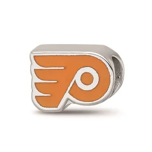 NHL Philadelphia Flyers Winged P Enameled Logo Charm Bead in Sterling Silver