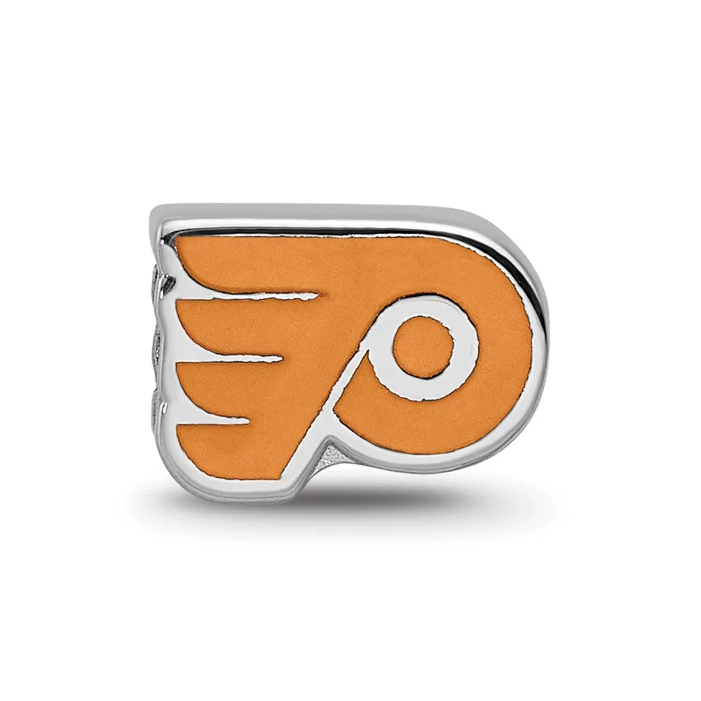 NHL Philadelphia Flyers Winged P Enameled Logo Charm Bead in Sterling Silver