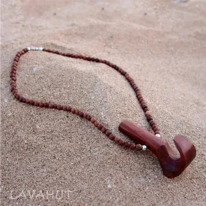 Palaoa Wooden Pendant Hawaiian Necklace