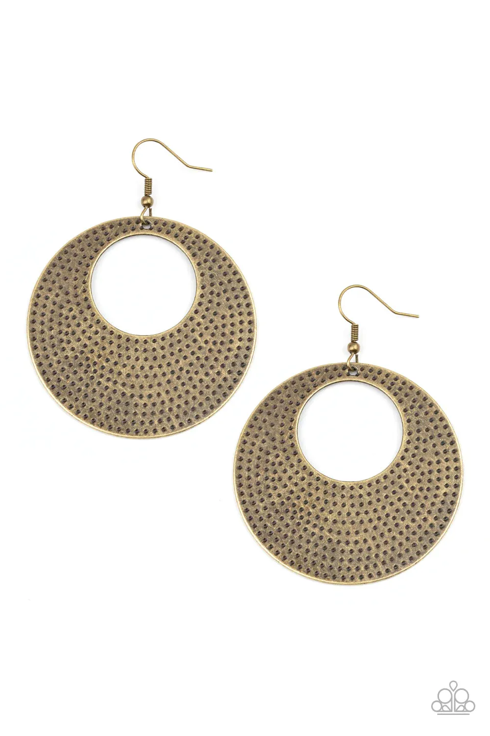 Paparazzi Earring ~ Dotted Delicacy - Brass