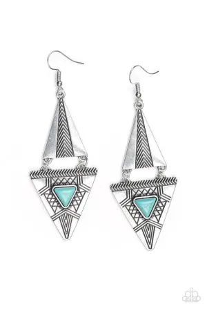 Paparazzi Earring ~ El Paso Edge - Blue