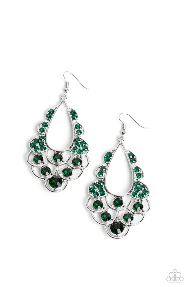 Paparazzi Earring ~ Majestic Masquerade - Green