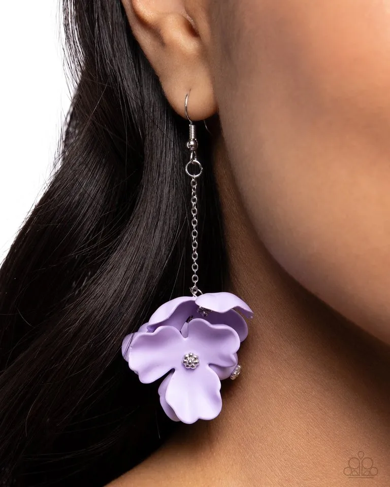 Paparazzi Earring ~ Plentiful Petals - Purple