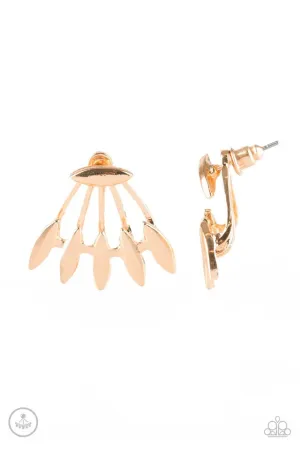 Paparazzi Earring ~ Radically Rebel - Gold