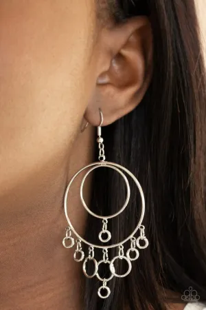 Paparazzi Earring ~ Roundabout Radiance - Silver