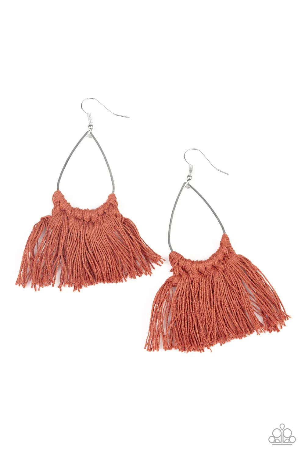 Paparazzi Earring ~ Tassel Treat - Brown