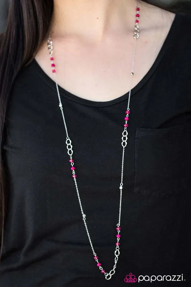 Paparazzi Necklace ~ Pristine Bay - Pink