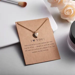 Paper Card Love Heart Alloy Necklace Clavicle Chain