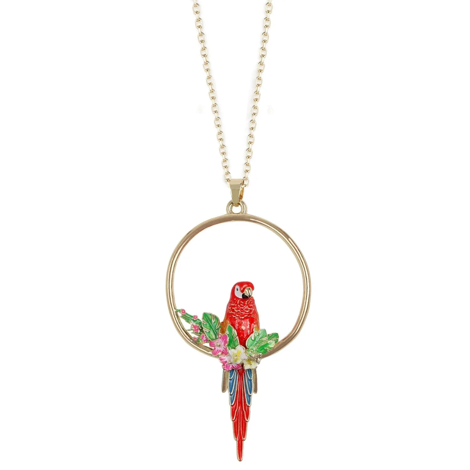 Parrot Hoop Long Pendant - SALE