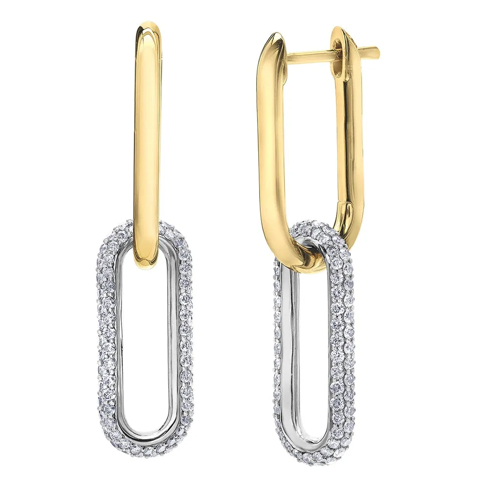 Pavé Set Diamond Chain-Link Earrings