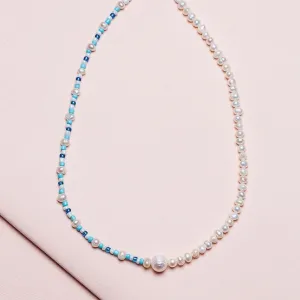 Pearl Necklace | Half Blue