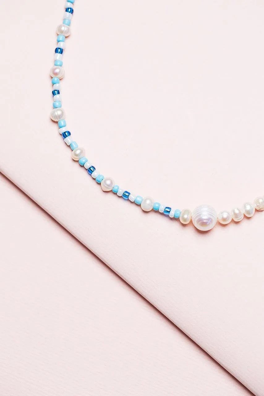 Pearl Necklace | Half Blue