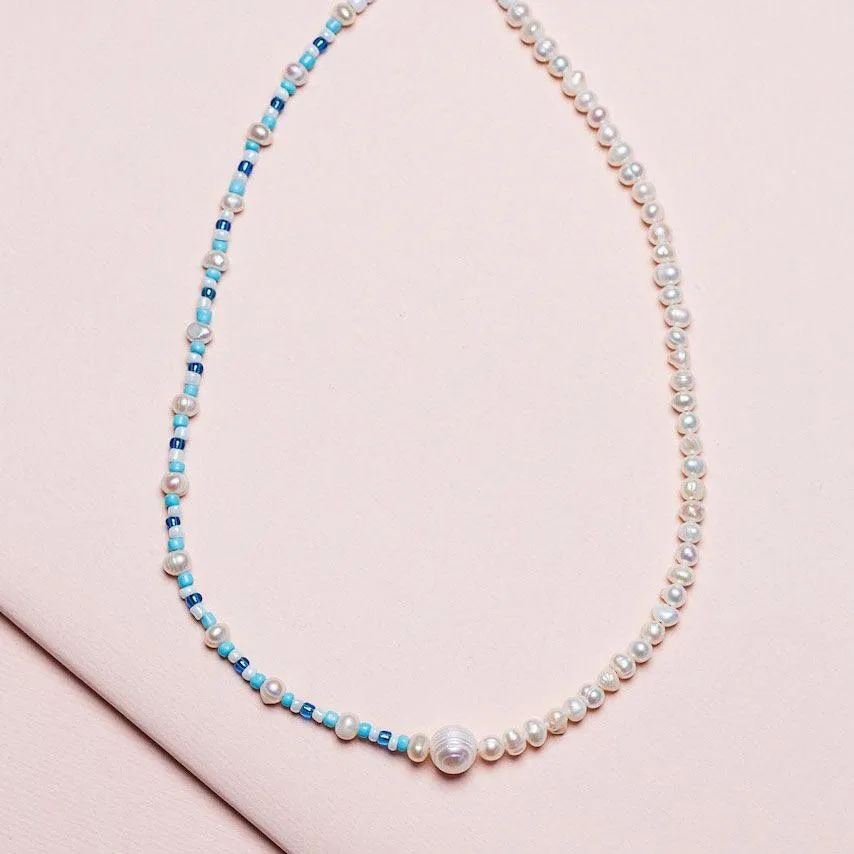 Pearl Necklace | Half Blue