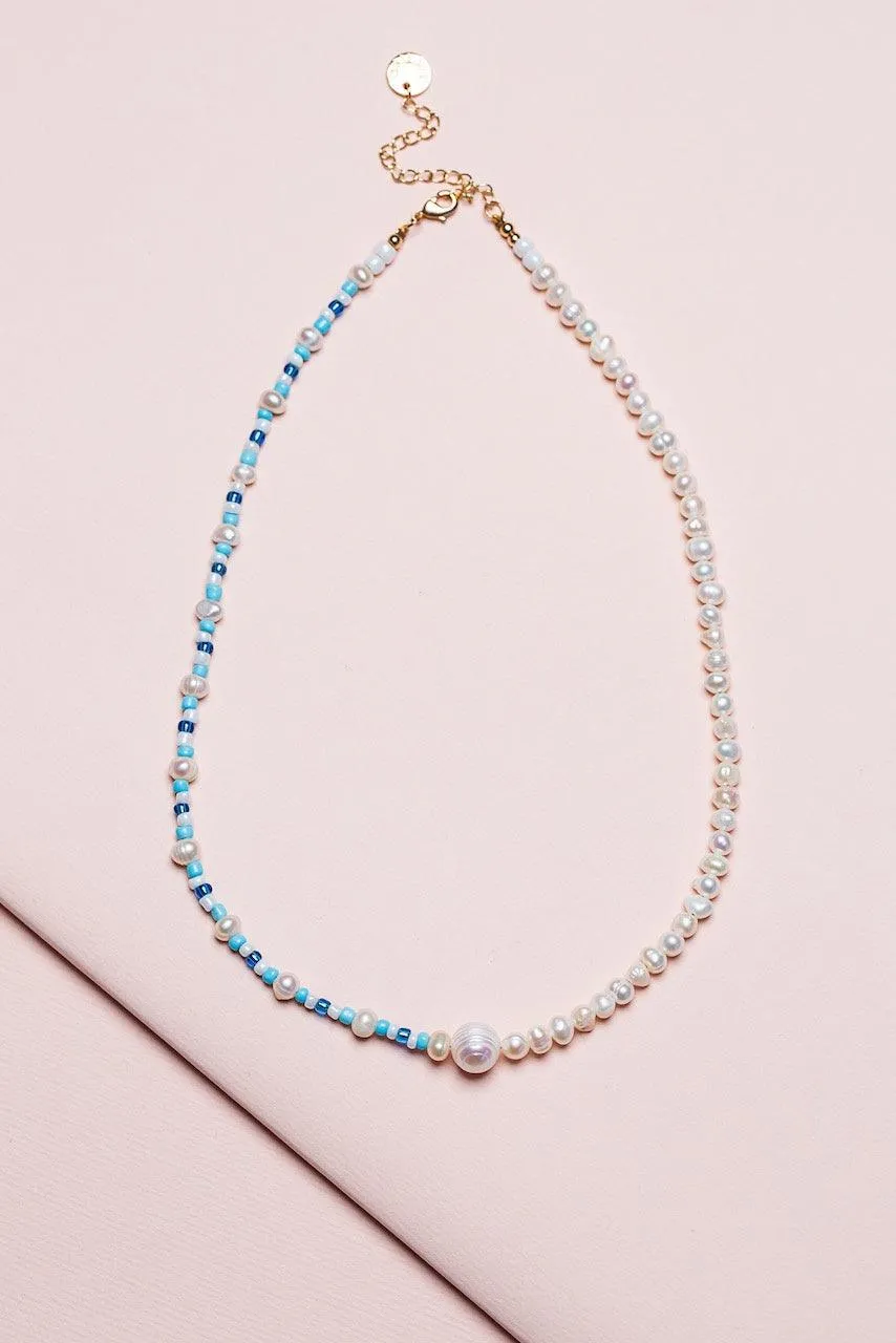 Pearl Necklace | Half Blue