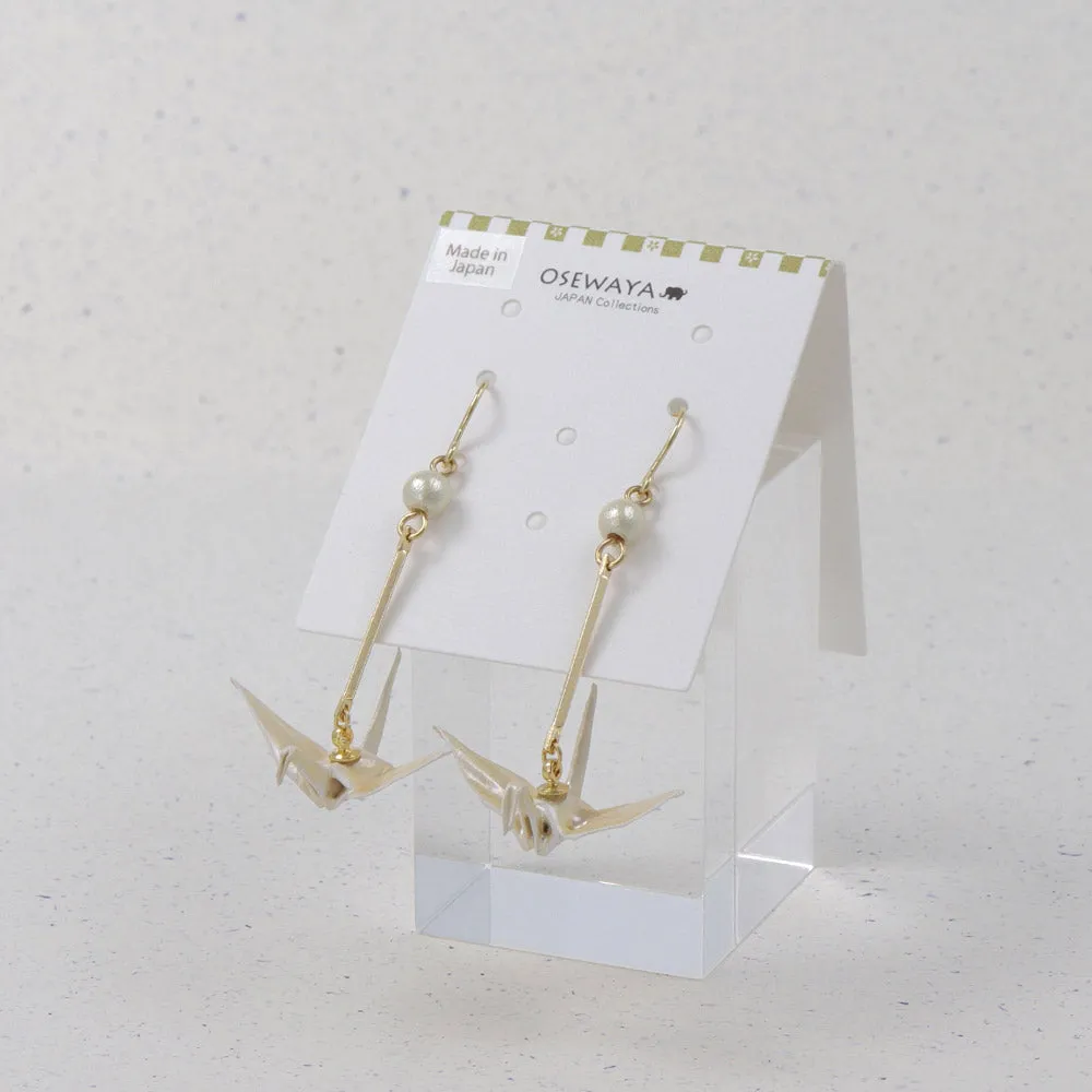 Pearlescent Orizuru Drop Earrings