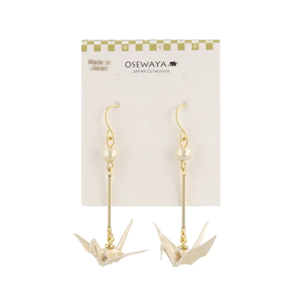 Pearlescent Orizuru Drop Earrings