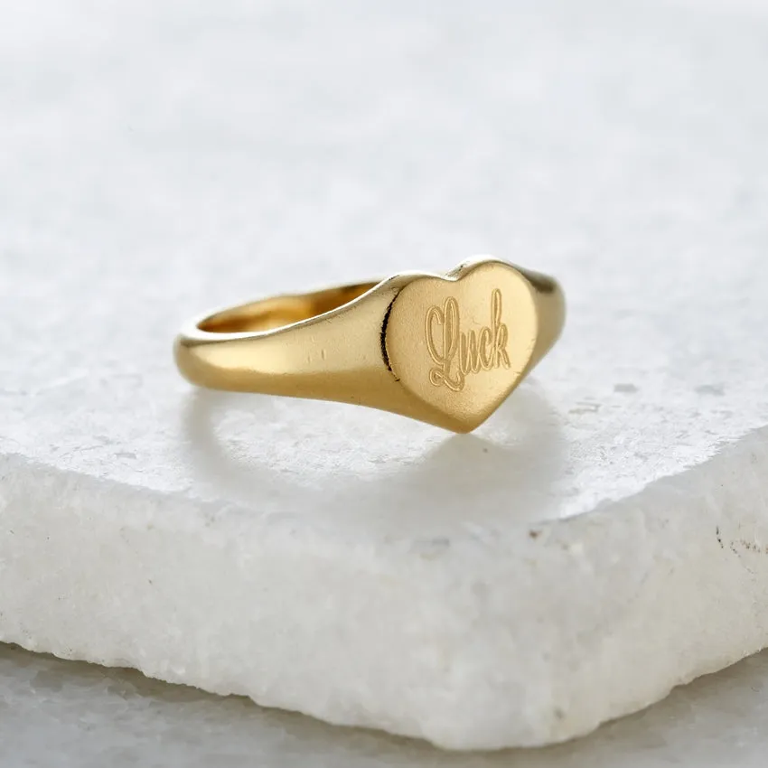 Personalised Engraved Heart Signet Ring