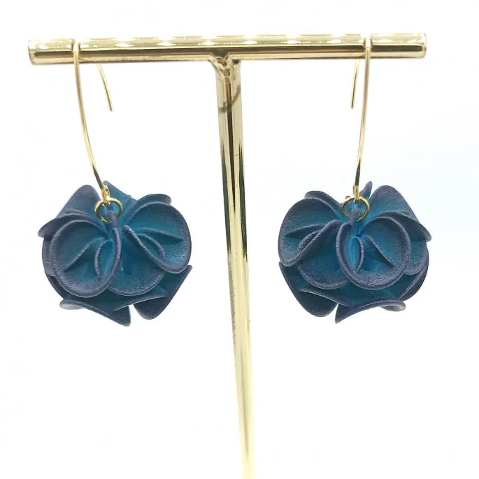 Petrol Rose Earrings