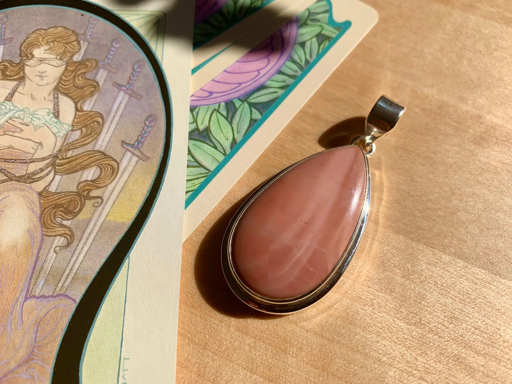 Pink Opal Ansley Pendant - XLong Teardrop