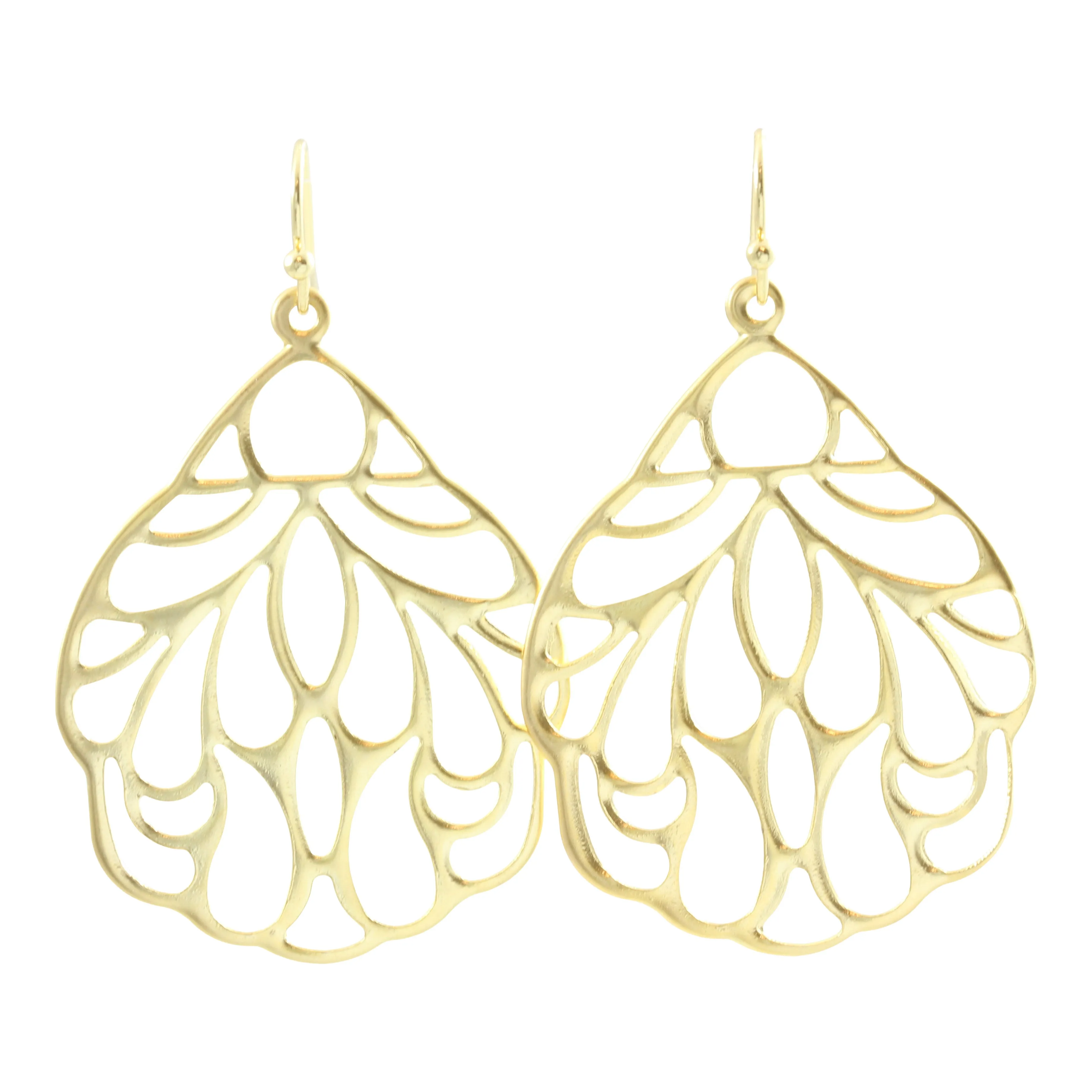 "L'Or" Matte Gold Filigree Wing Earrings