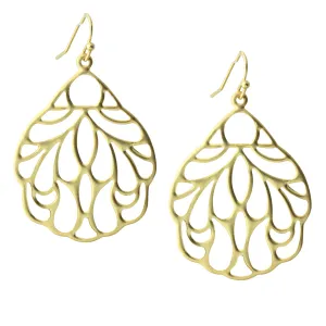 "L'Or" Matte Gold Filigree Wing Earrings